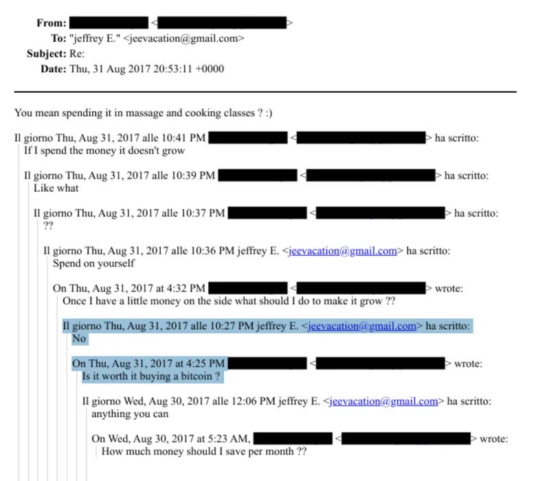Declassified Documents: Epstein’s Investments in Bitcoin and Contacts with Blockstream