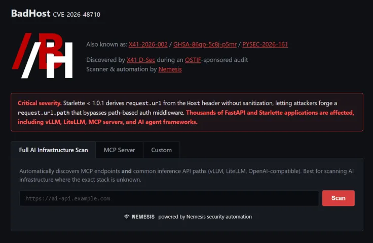 Уязвимость BadHost в Starlette угрожает миллионам серверов и ИИ-агентов